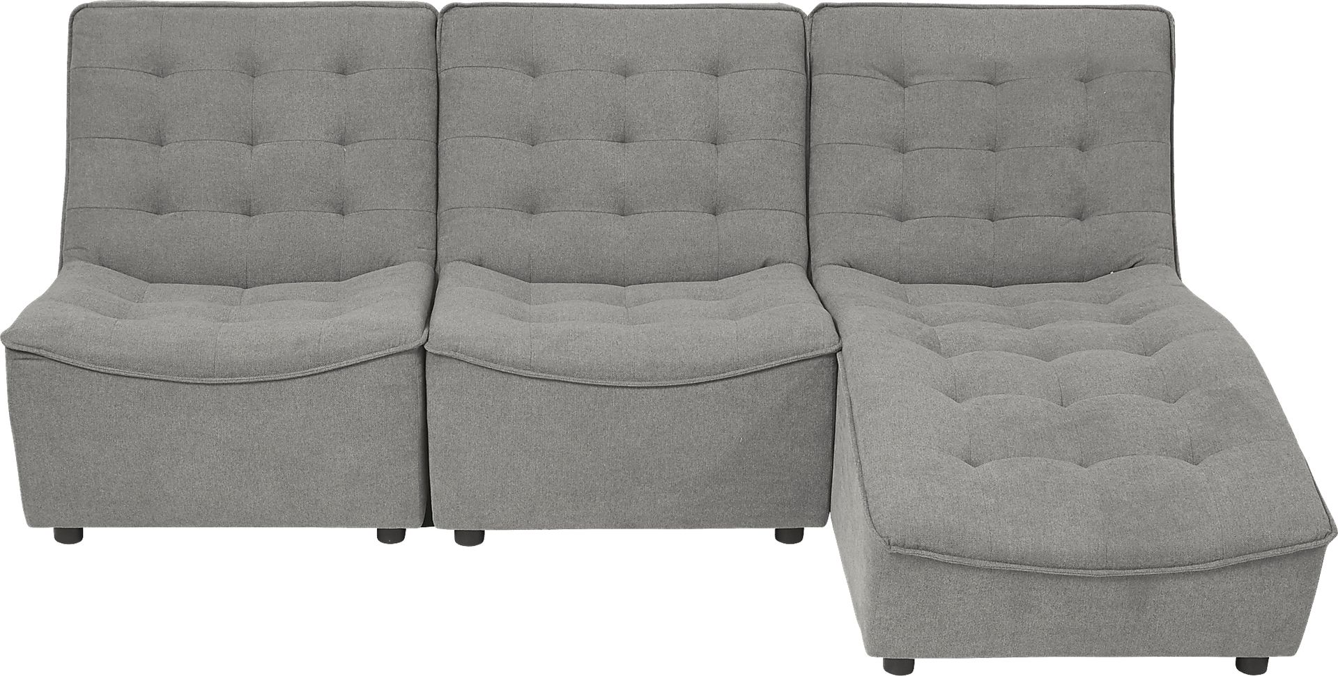 Nathan Square Gray 3 Pc Sectional - Image 2