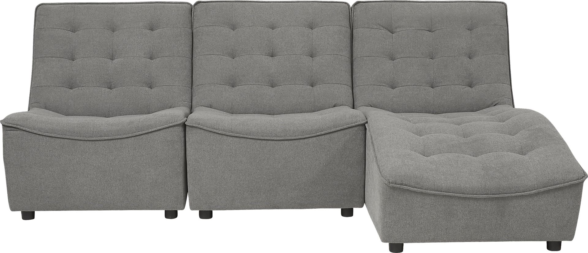 Nathan Square Gray 3 Pc Sectional - Image 1