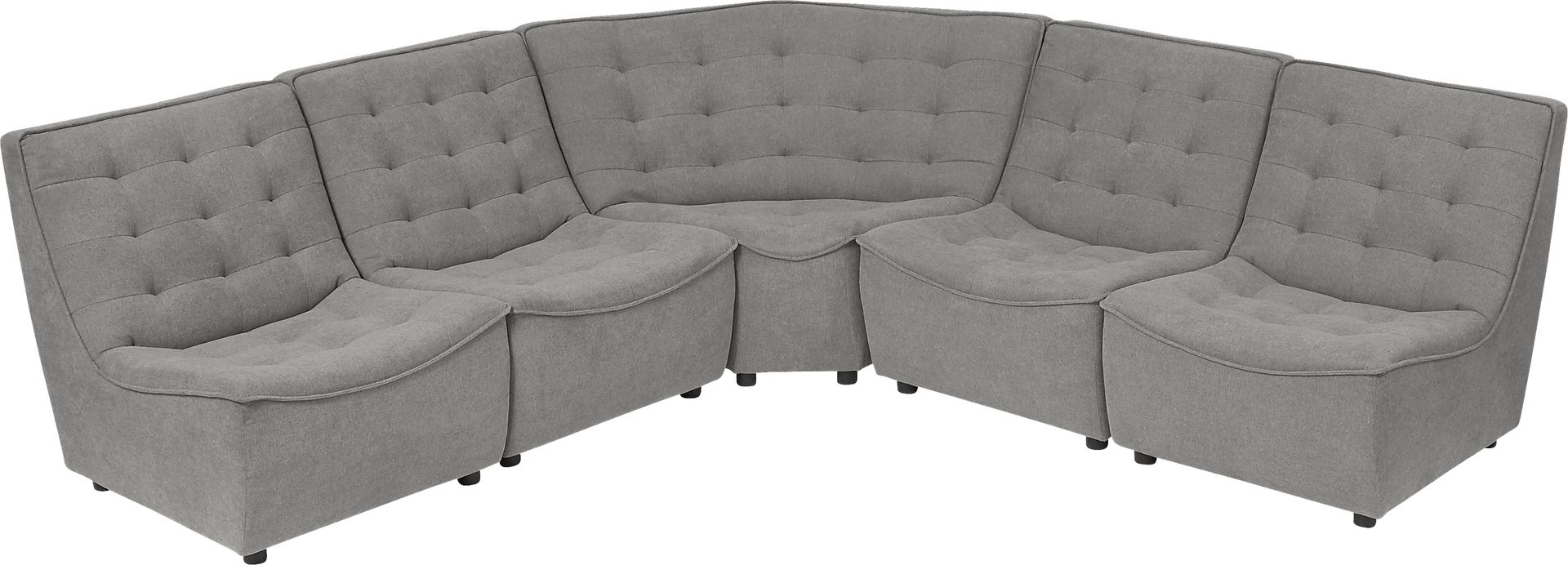 Nathan Square Gray 5 Pc Sectional - Image 3