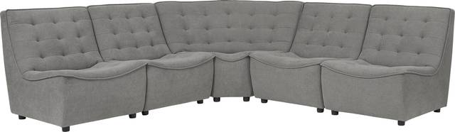 Nathan Square Gray 5 Pc Sectional - Thumbnail - Image 1