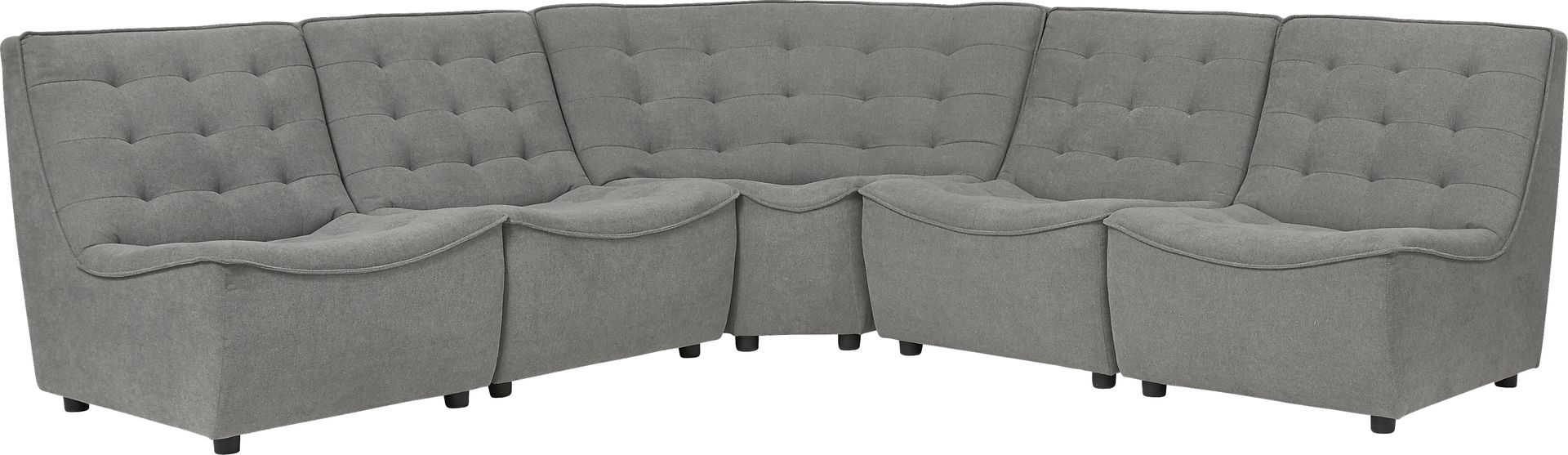 Nathan Square Gray 5 Pc Sectional - Image 1