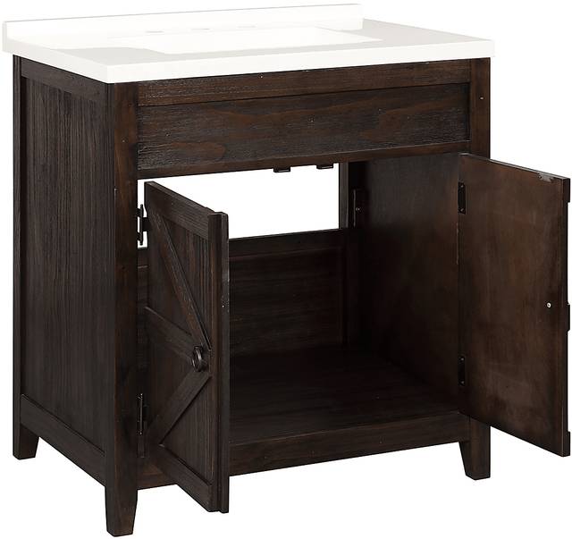 Nathlien Dark Brown Single Vanity Sink - Thumbnail - Image 4