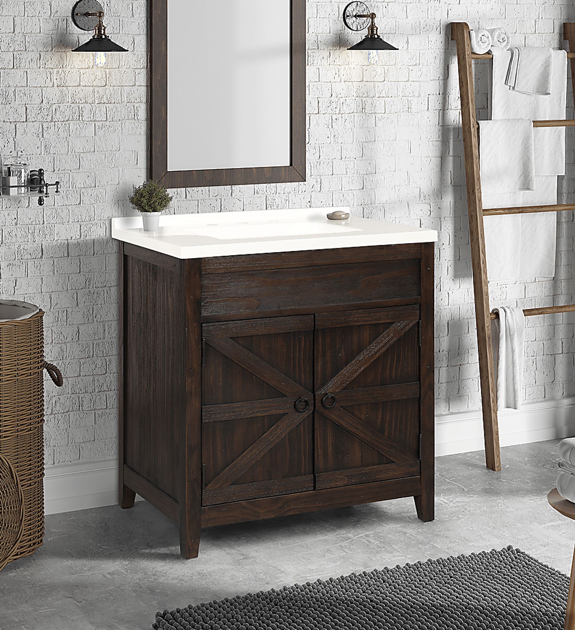 Nathlien Dark Brown Single Vanity Sink - Image 7