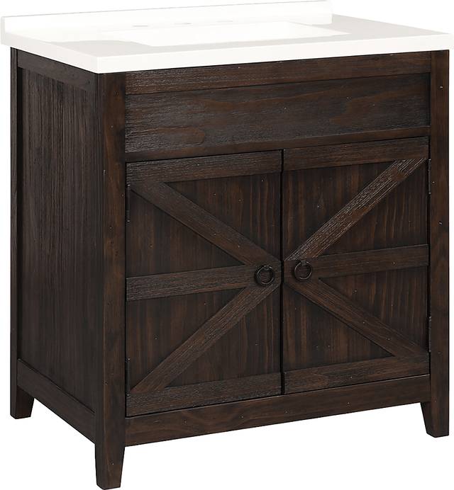 Nathlien Dark Brown Single Vanity Sink - Thumbnail - Image 1