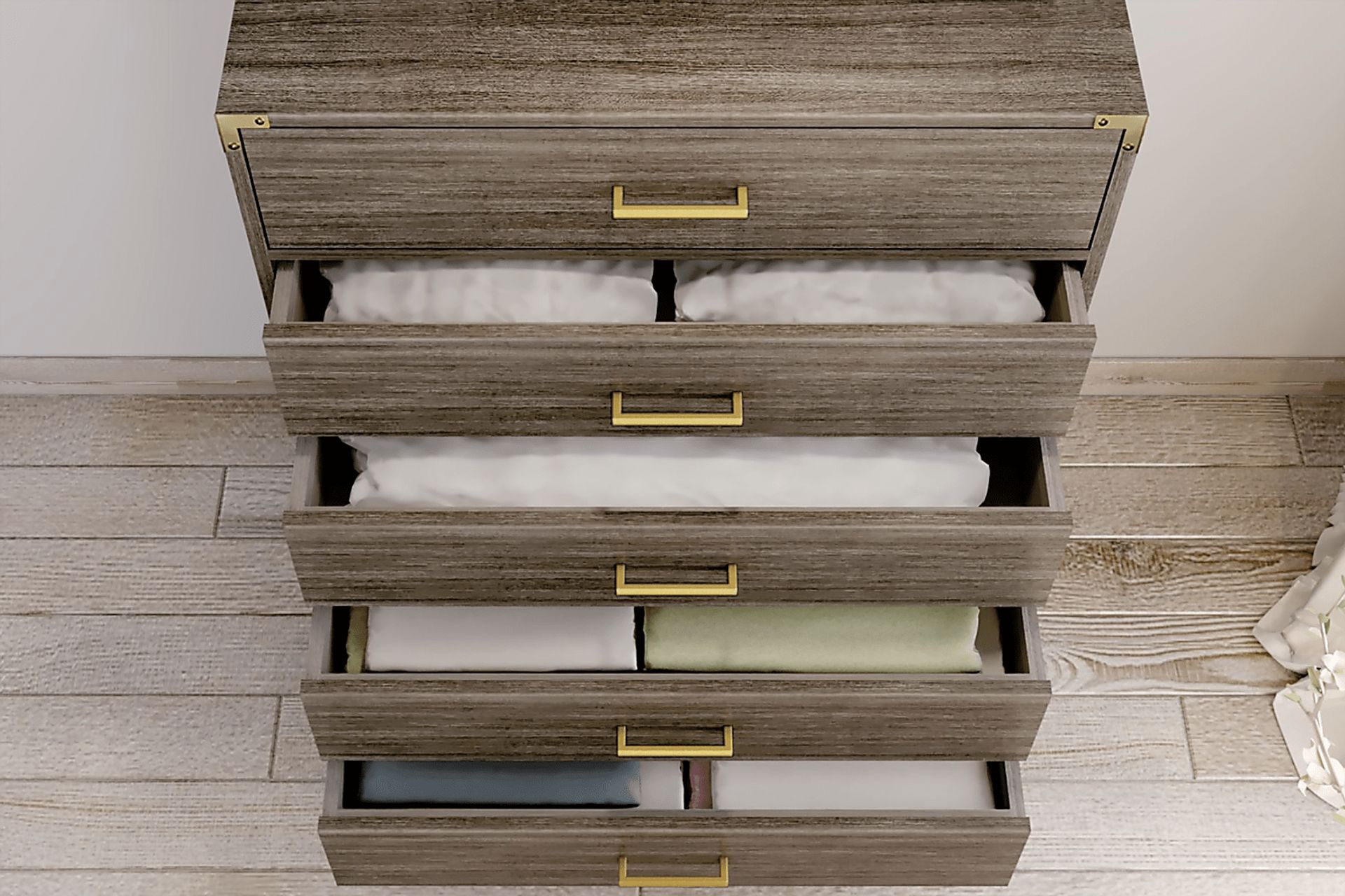 Natoma Brown 5-Drawer Chest - Image 5