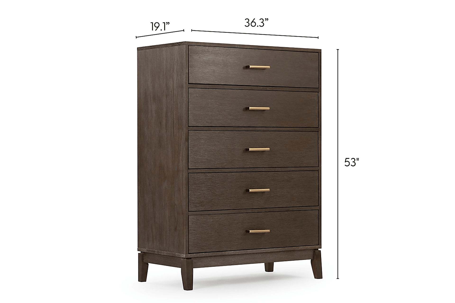 Natoma Brown 5-Drawer Chest - Image 8