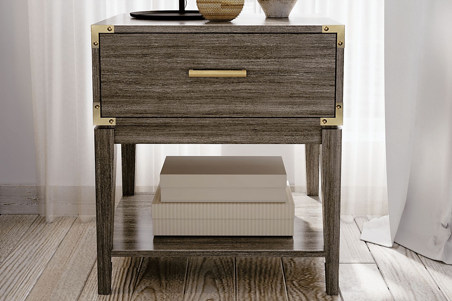 Natoma Brown 1-Drawer Nightstand - Image 3