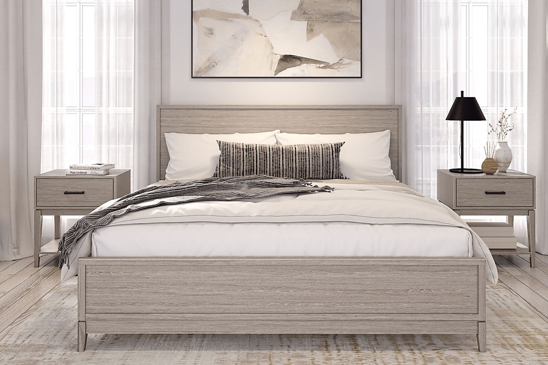 Natoma Gray King Platform Bed - Image 3