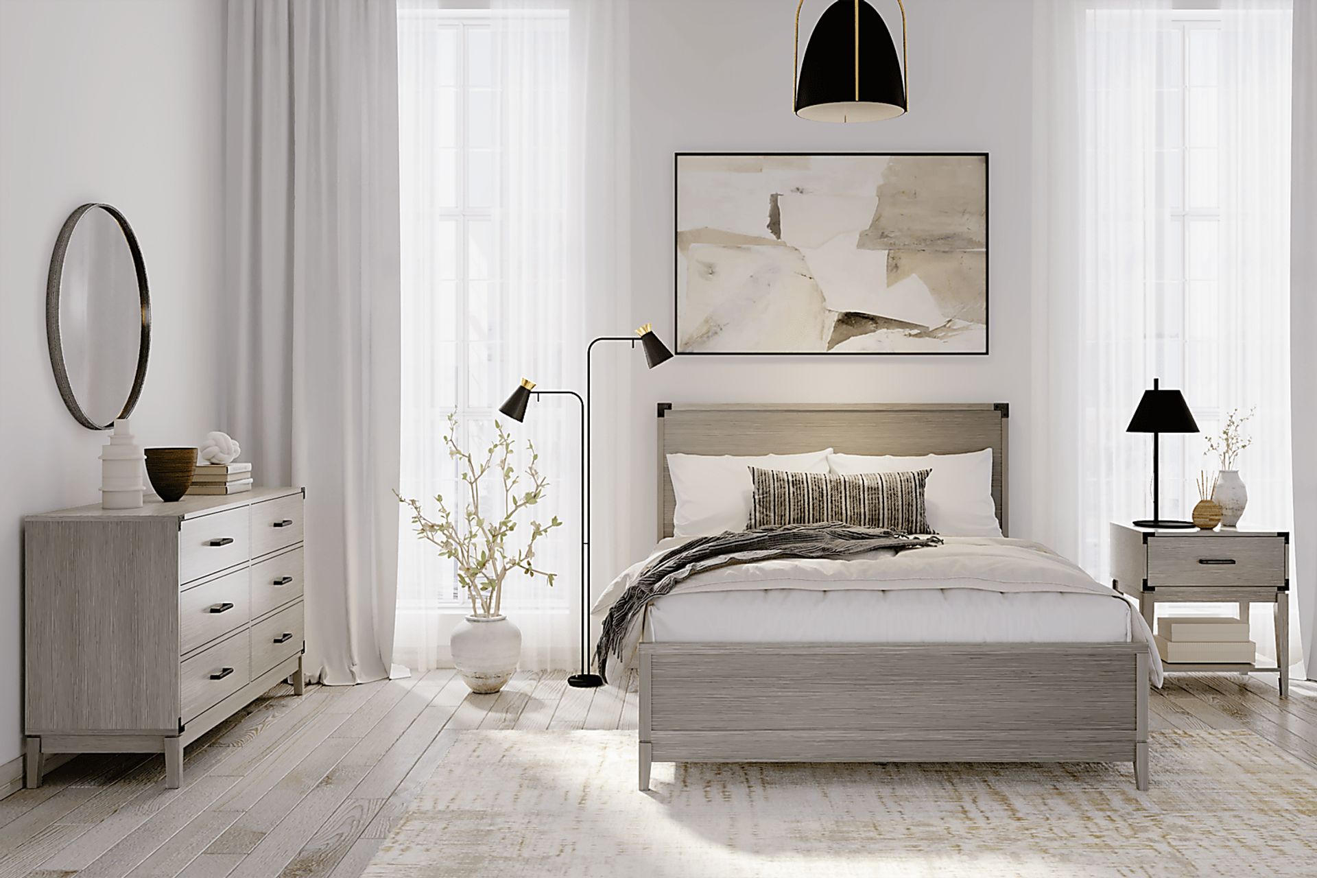Natoma Gray King Platform Bed - Image 4