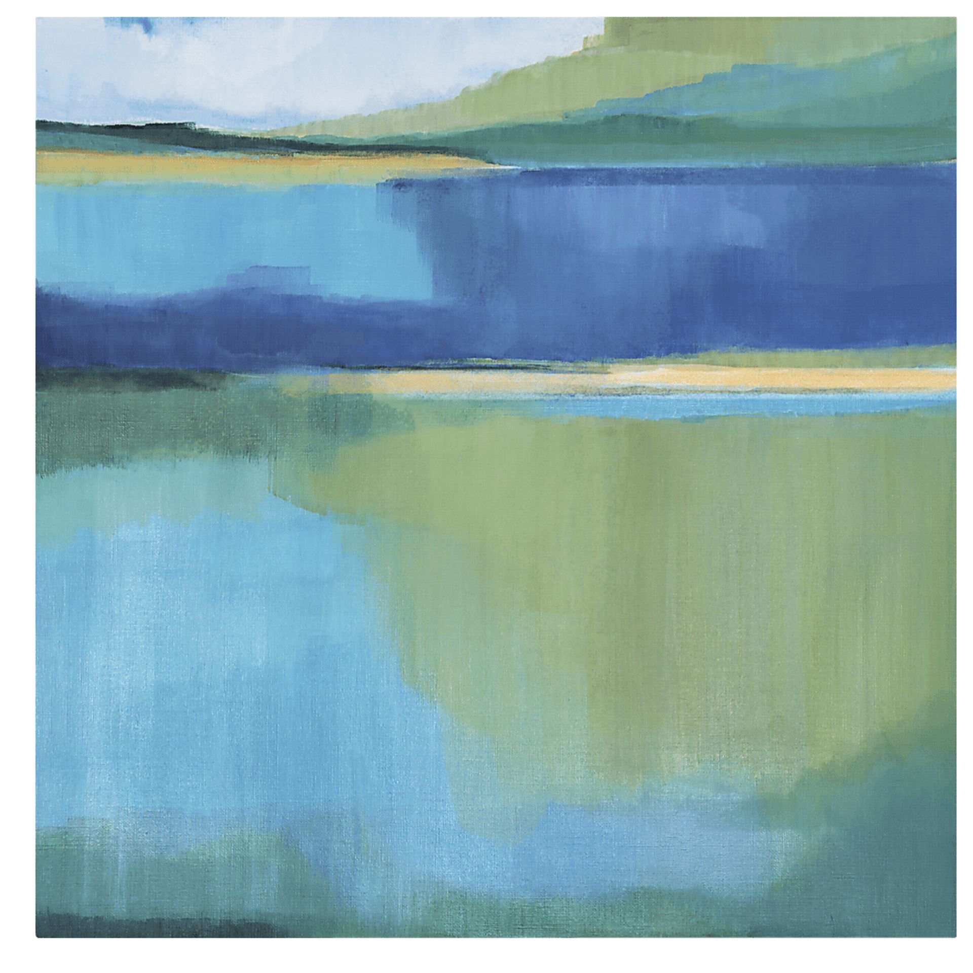 Nature's Reflection I Blue Artwork - Image 1