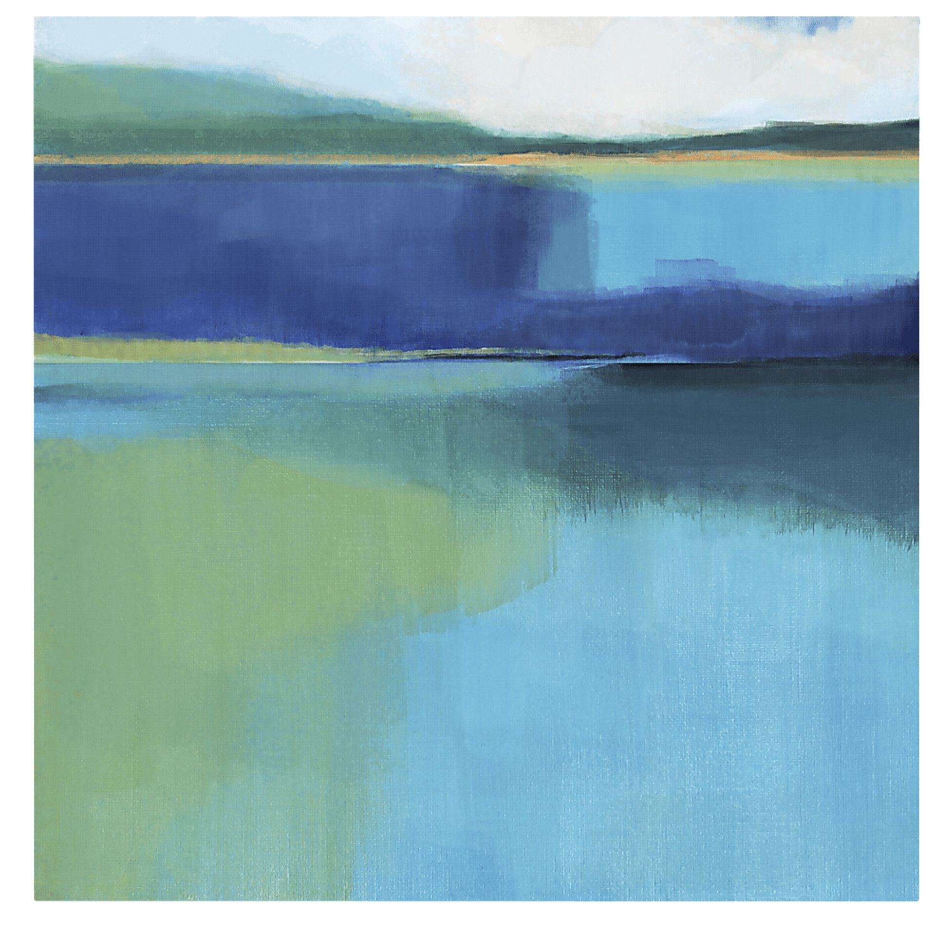 Nature's Reflection II Blue Artwork - Image 1