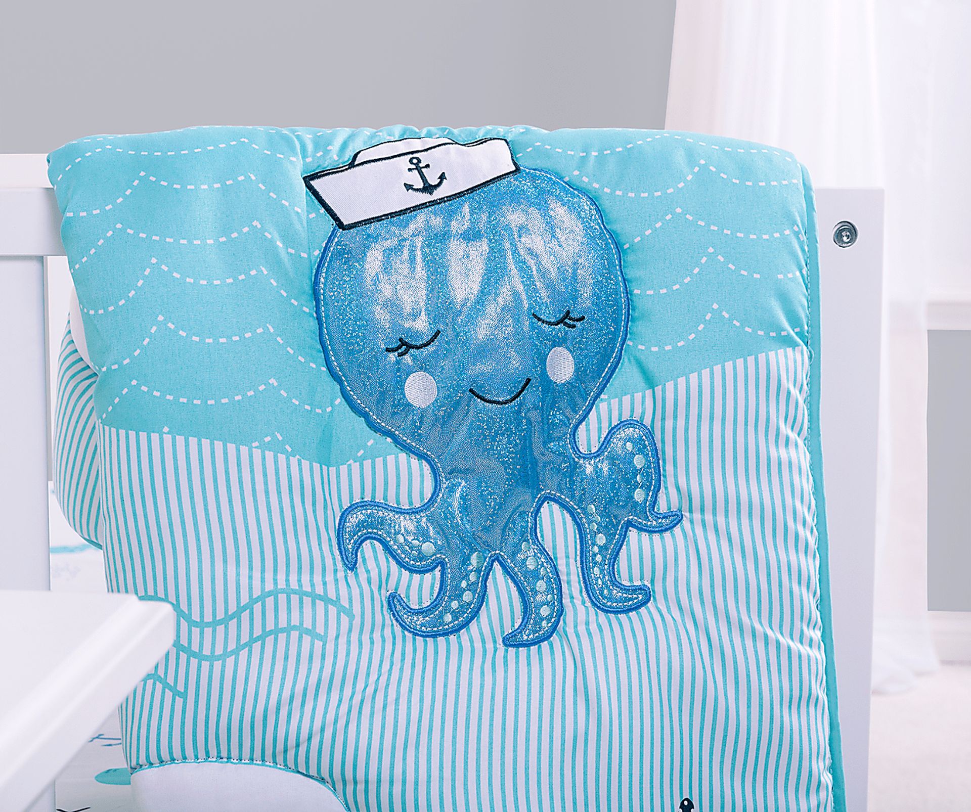 Nautical Adventure Blue 4 Pc Baby Bedding Set - Image 14