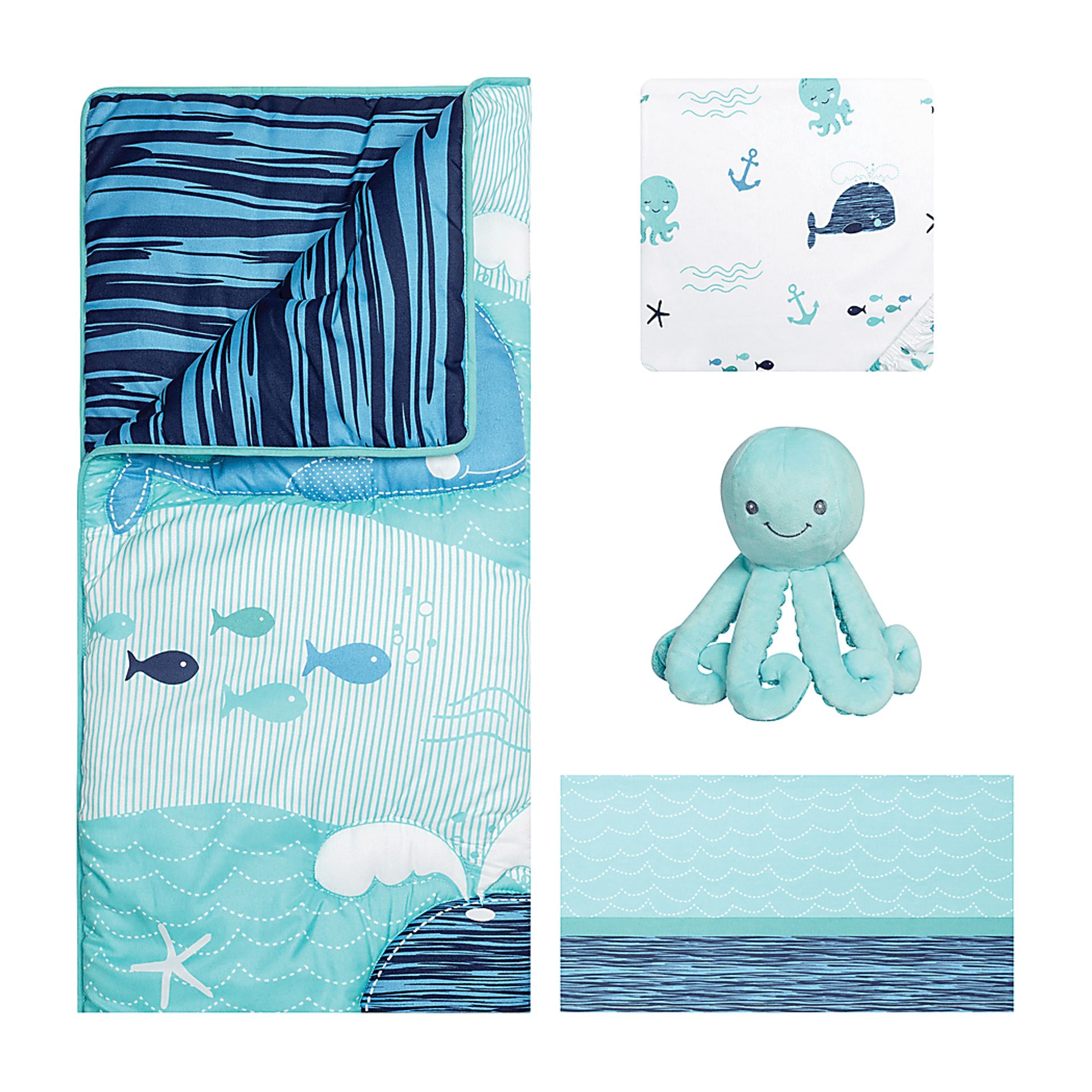 Nautical Adventure Blue 4 Pc Baby Bedding Set - Image 2