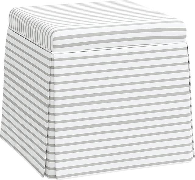 Nautical Blues Gray Storage Ottoman - Thumbnail - Image 1