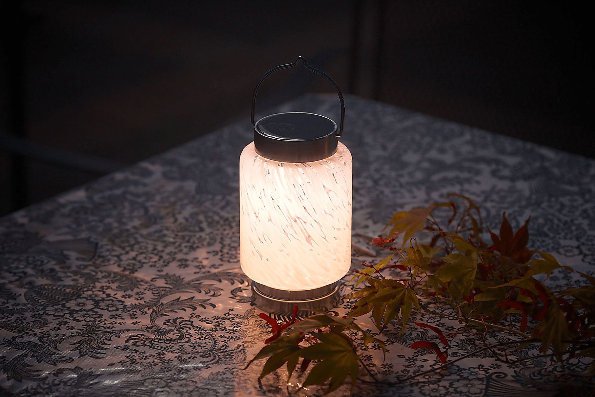 Nautical Cylinder White Outdoor Solar Lantern - Image 7