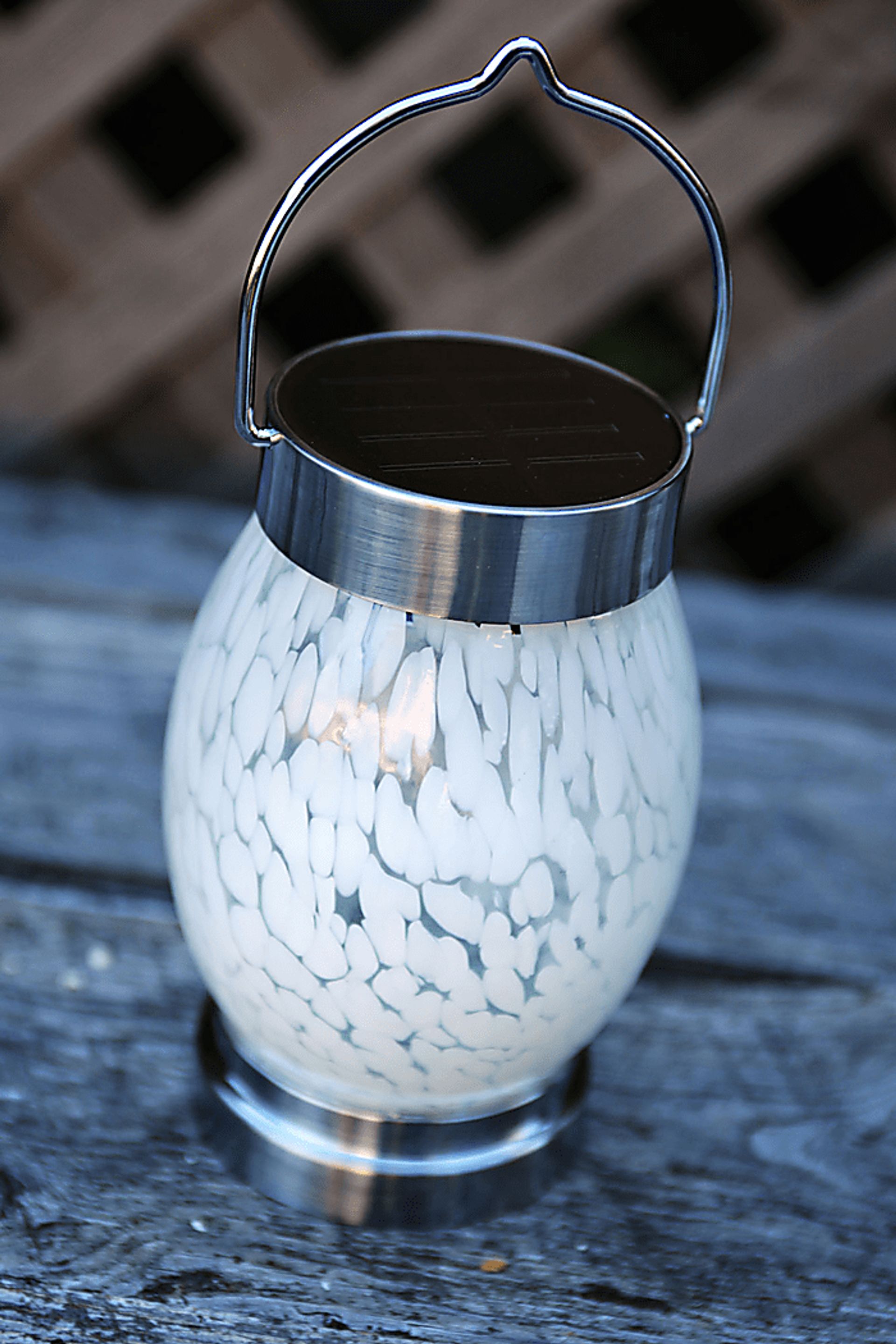 Nautical Oval White Outdoor Solar Lantern - Image 3