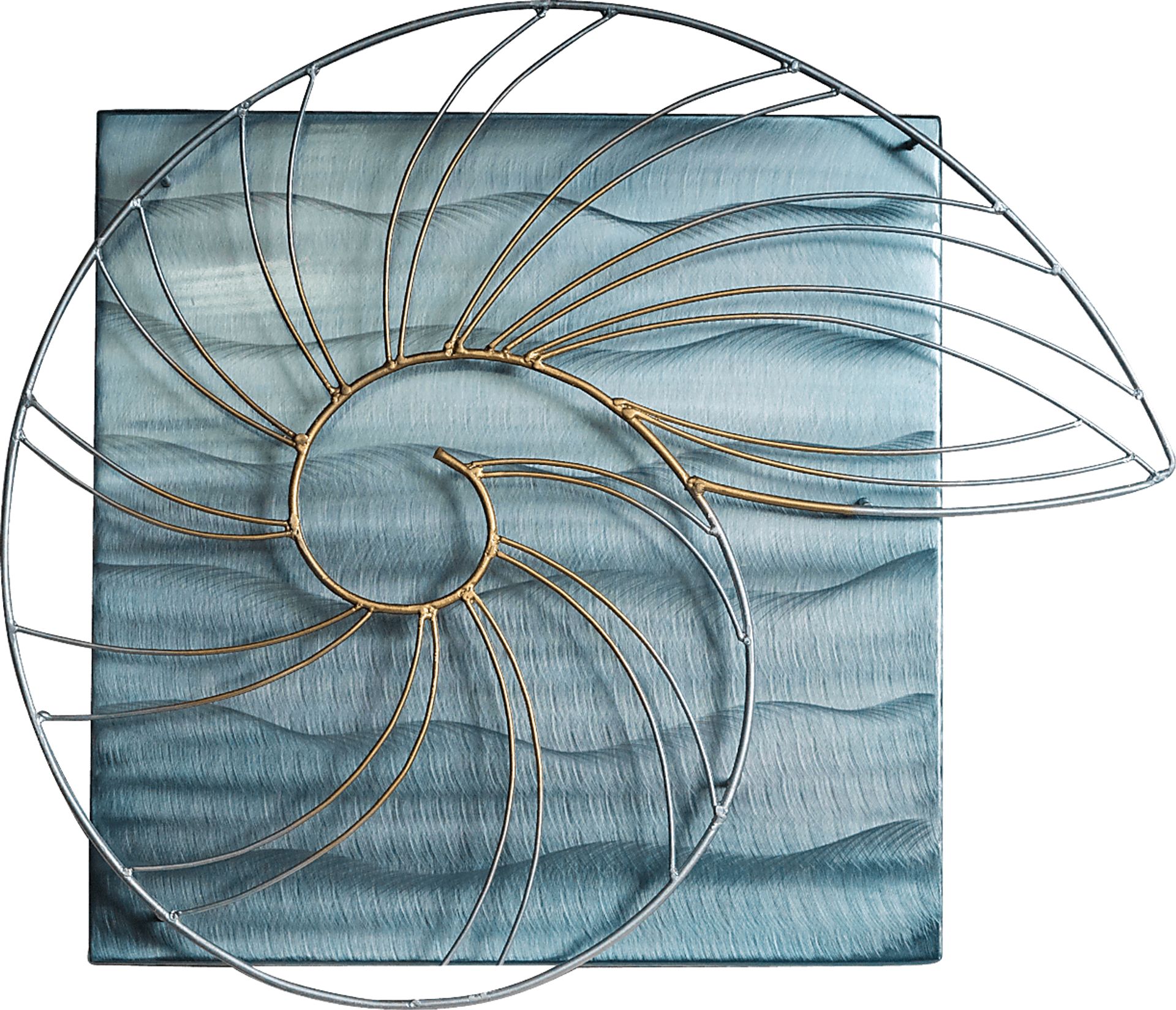 Nautilus Shell Blue Outdoor Wall Art - Image 1
