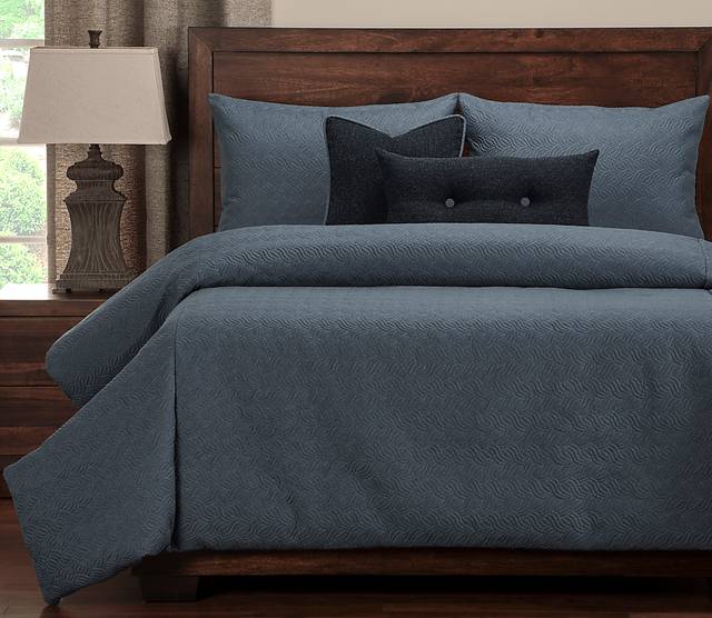 Navan Pointe Blue 6 Pc Queen Duvet Set - Thumbnail - Image 1