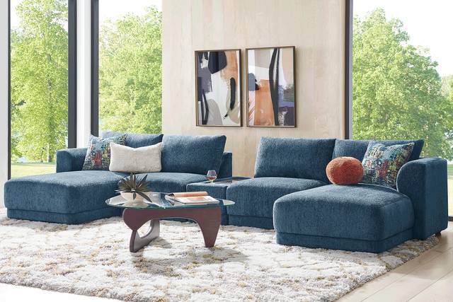 Navy 5 Pc ModularFour with Media Console - Thumbnail - Image 2