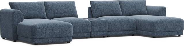 Navy 5 Pc ModularFour with Media Console - Thumbnail - Image 1