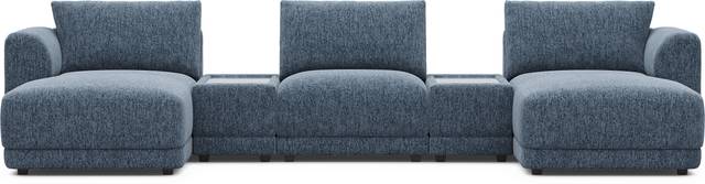 Navy 5 Pc ModularFour with Media Consoles - Thumbnail - Image 3