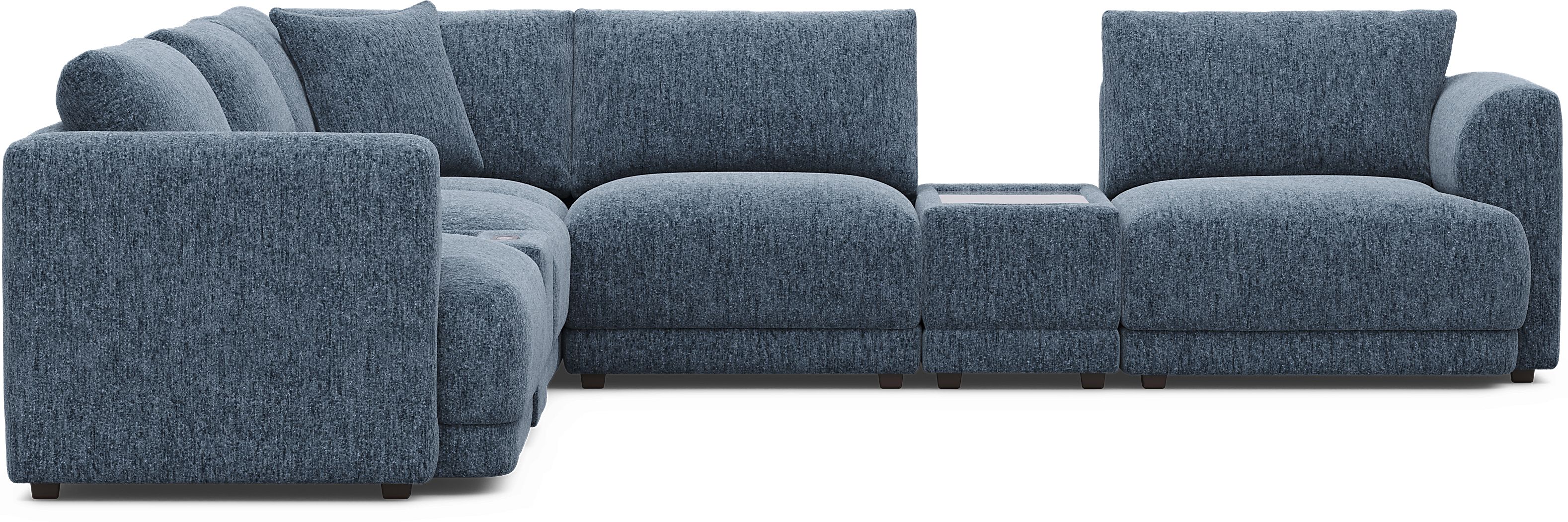 Navy 7 Pc Modularfour With Media Consoles - Thumbnail 2