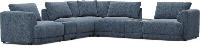 Navy 7 Pc ModularFour with Media Consoles - Thumbnail - Image 1