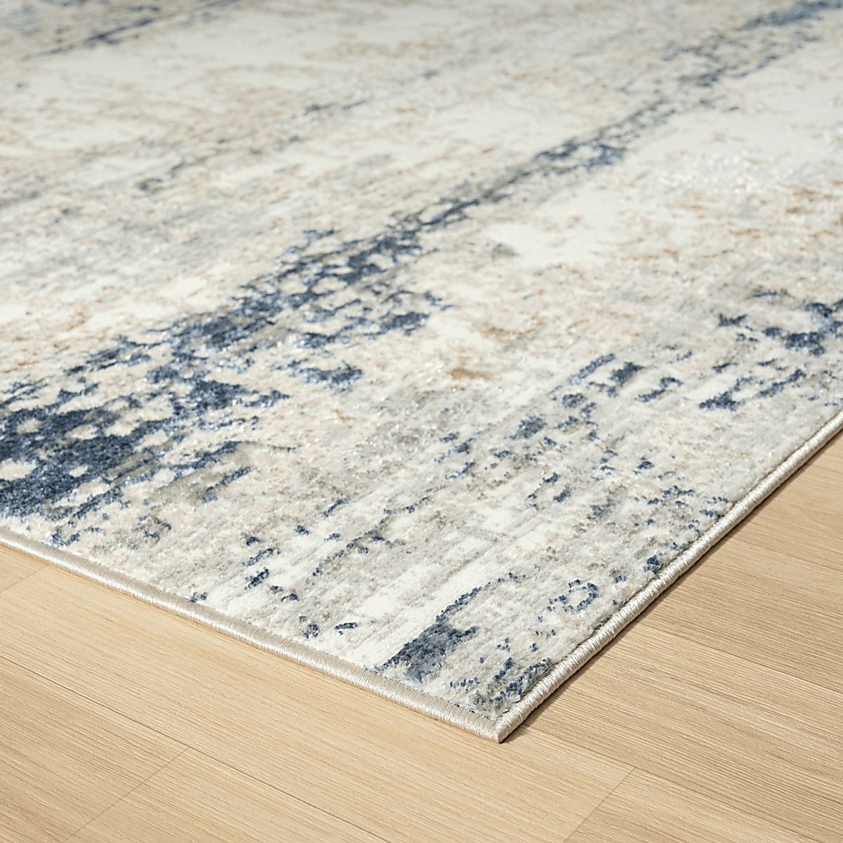 Savalem Cream,Navy Beige,Blue Rug | Rooms to Go