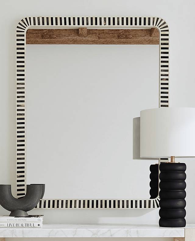 Nayborly Cream and Gray Mirror - Thumbnail - Image 4