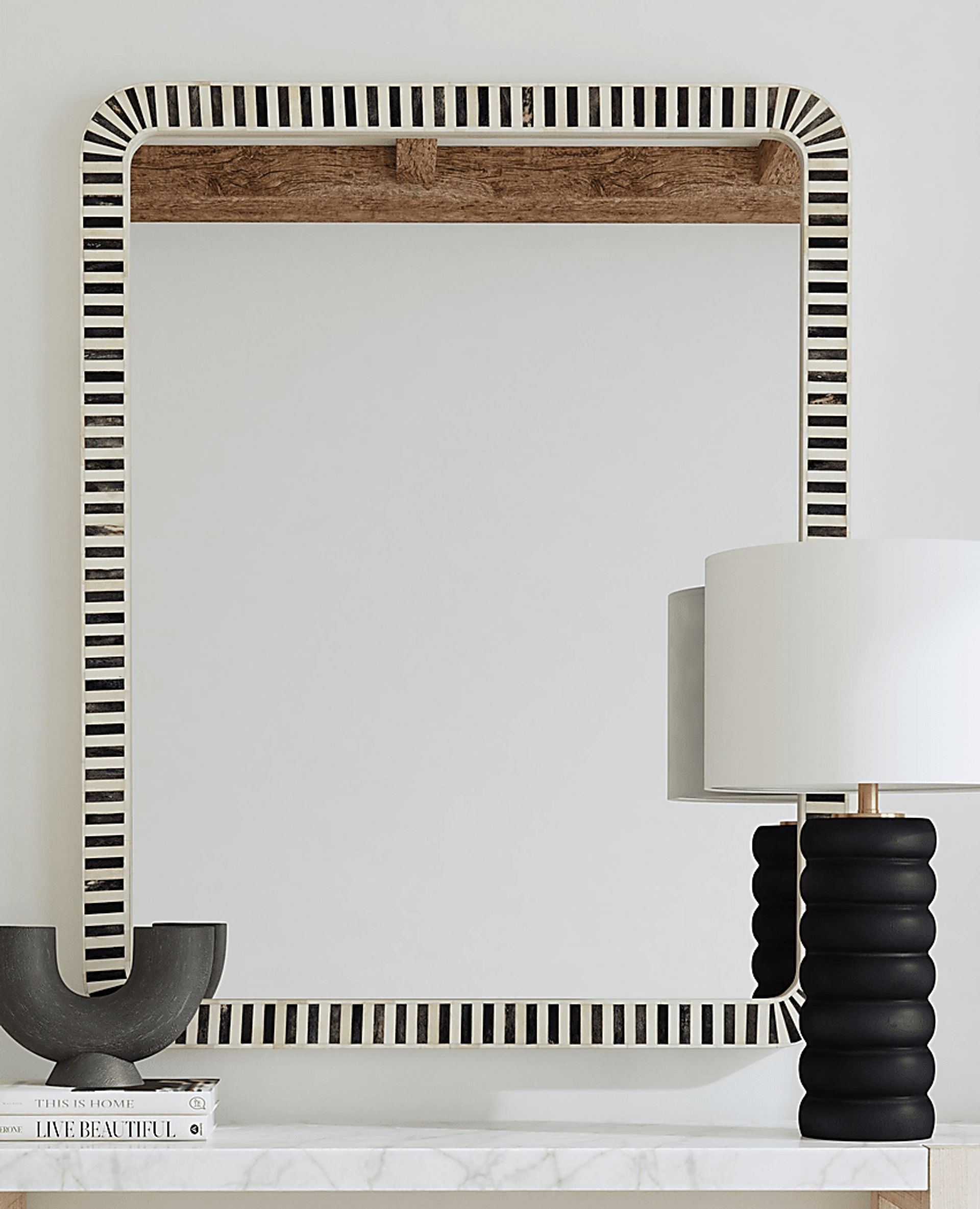 Nayborly Cream and Gray Mirror - Image 4