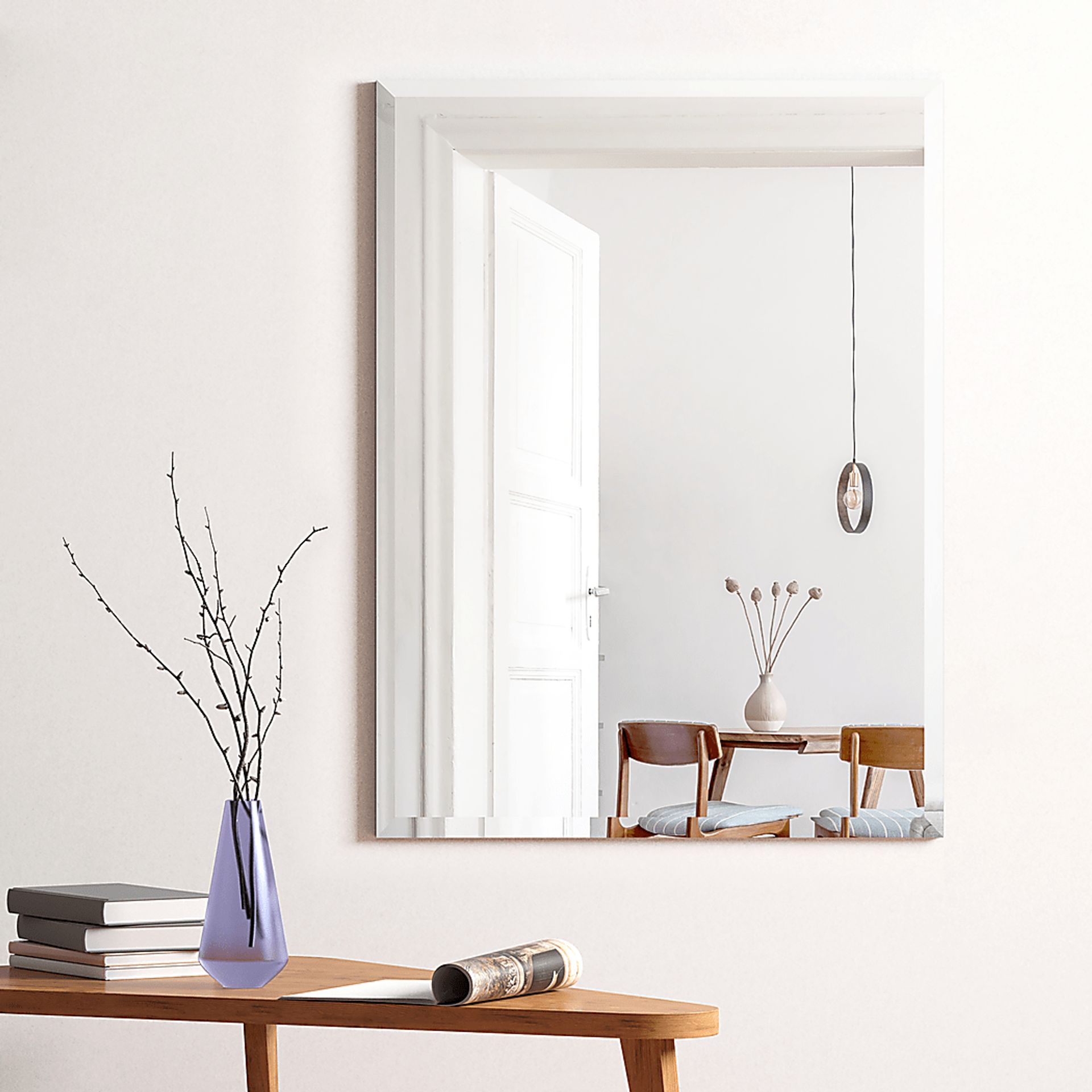Nayda Silver Rectangle Large Mirror - Image 9