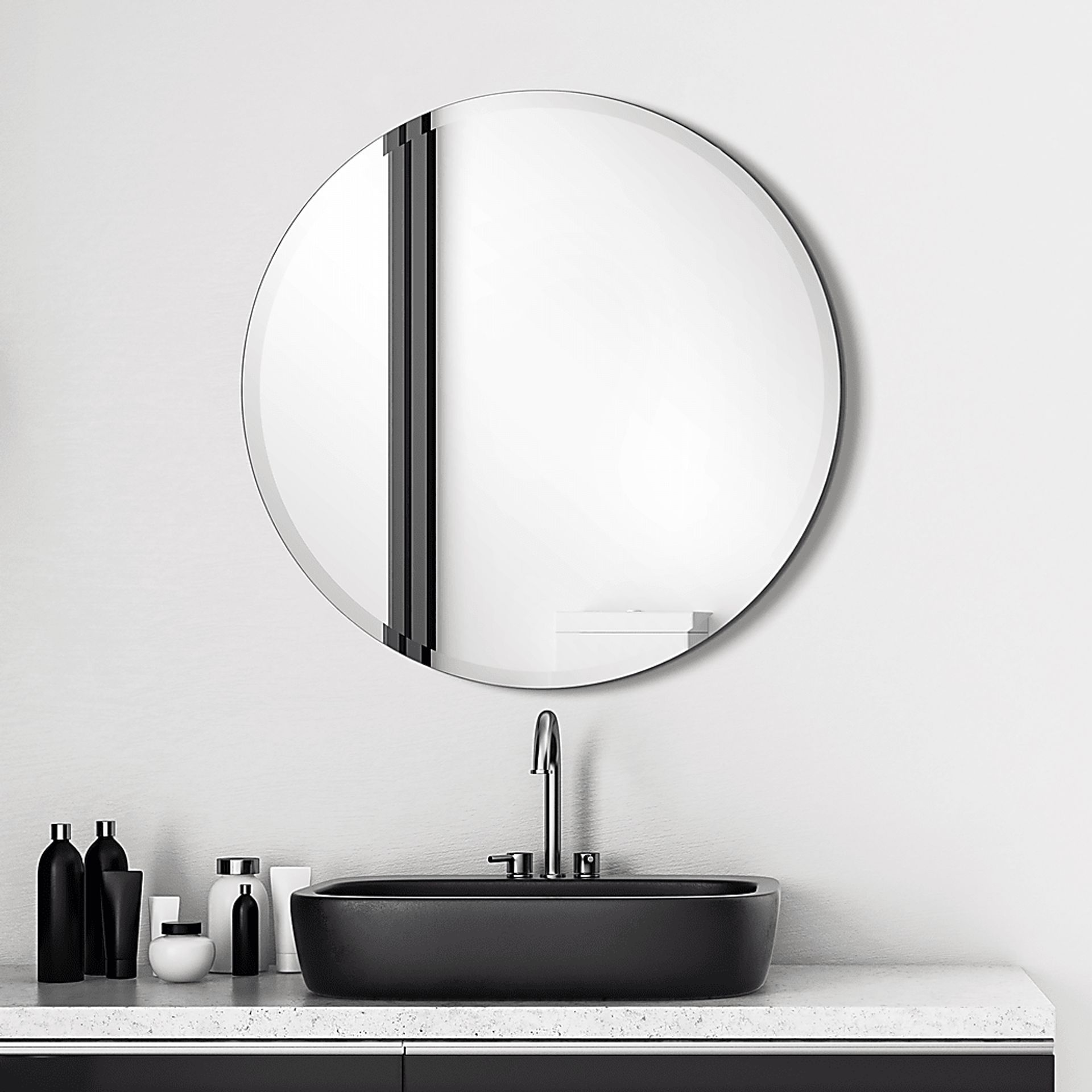 Nayda Silver Round Mirror - Image 4