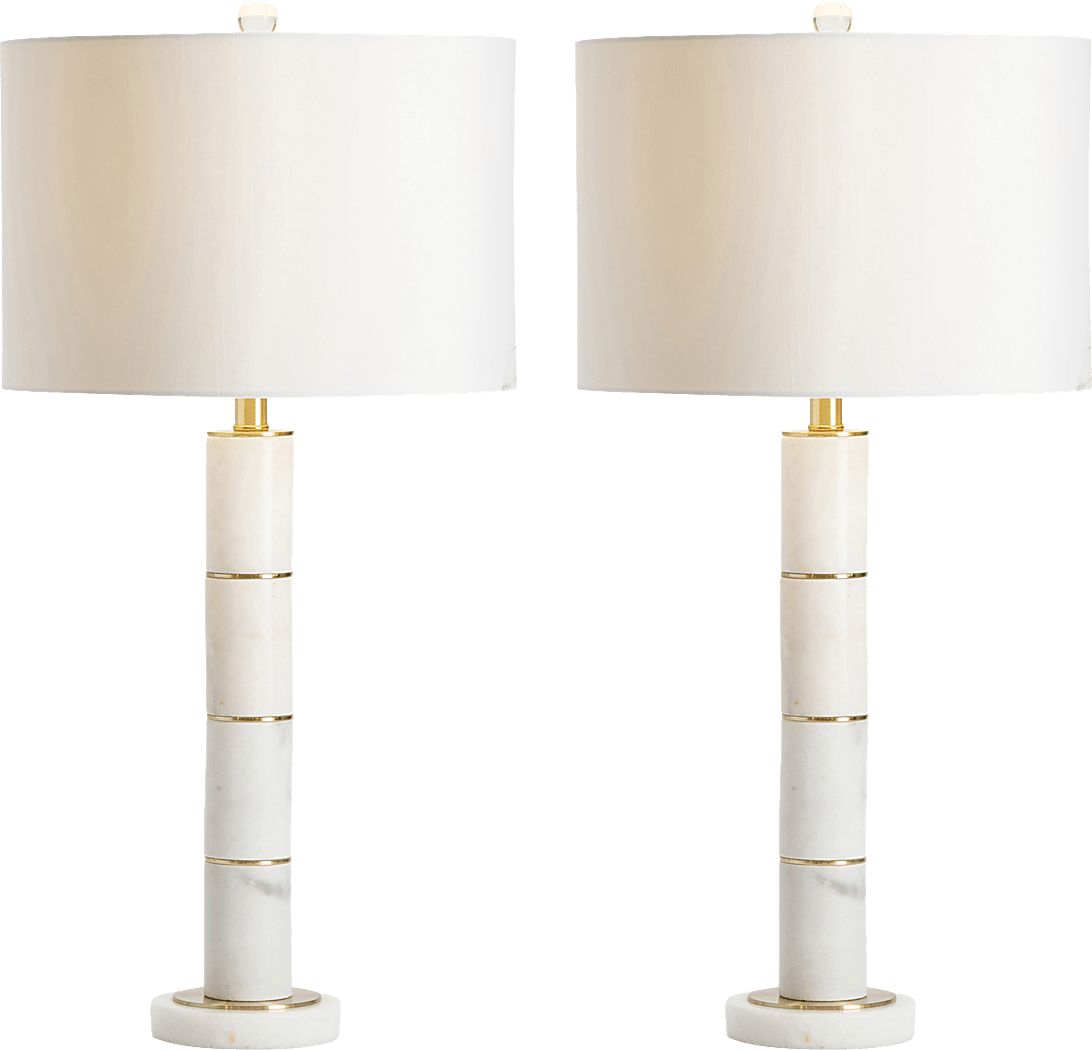 Naylor Gate White Table Lamps, Set of 2