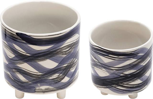 Nazha Blue Planter, Set of 2 - Thumbnail - Image 1