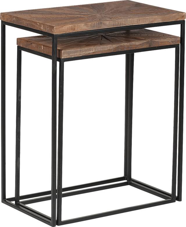 Nazuma Brown Nesting End Table, Set of 2 - Thumbnail - Image 6