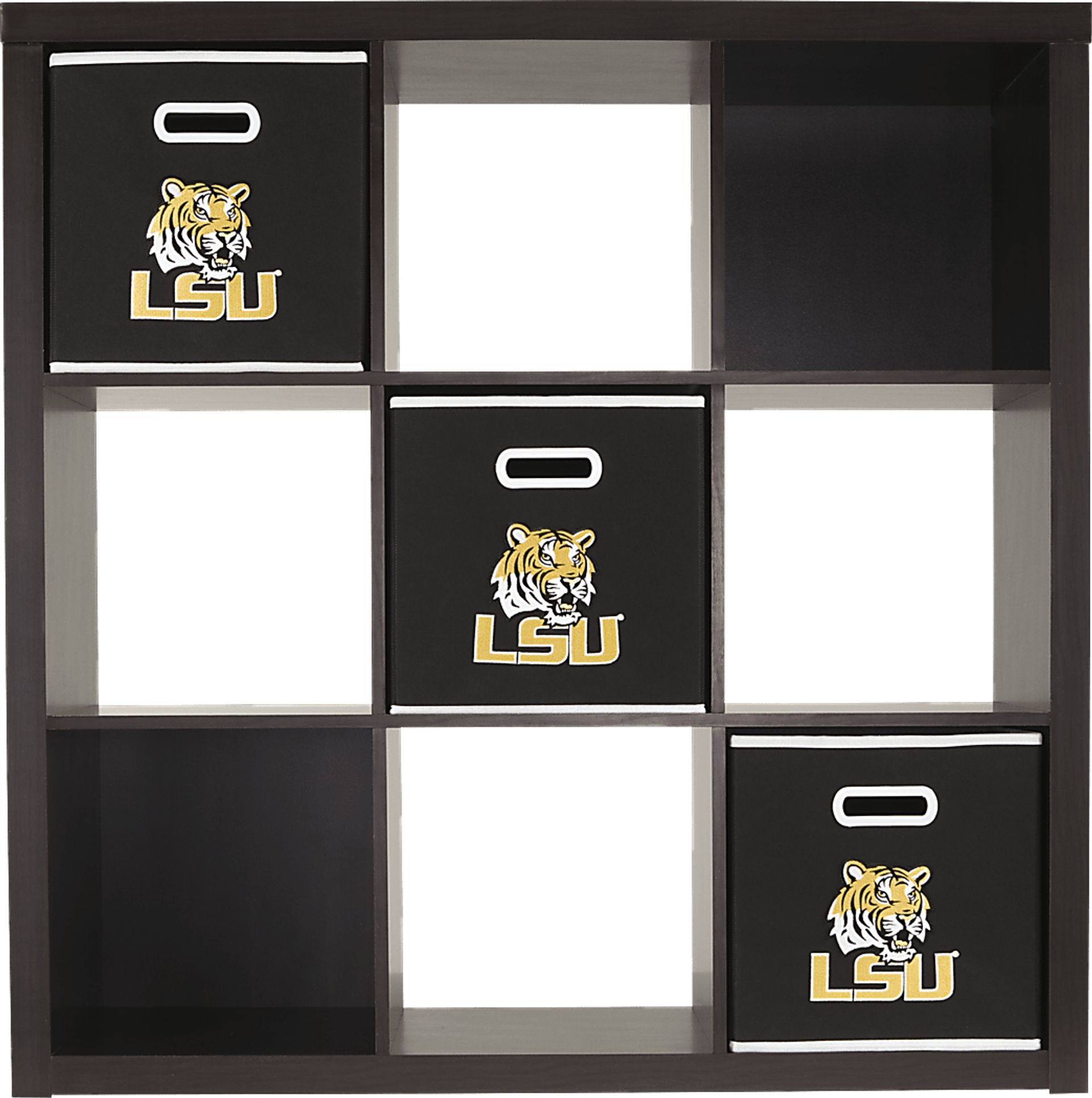 NCAA CubeStore Louisiana State University 9 Cube Organizer with 3Storage Bins - Image 2