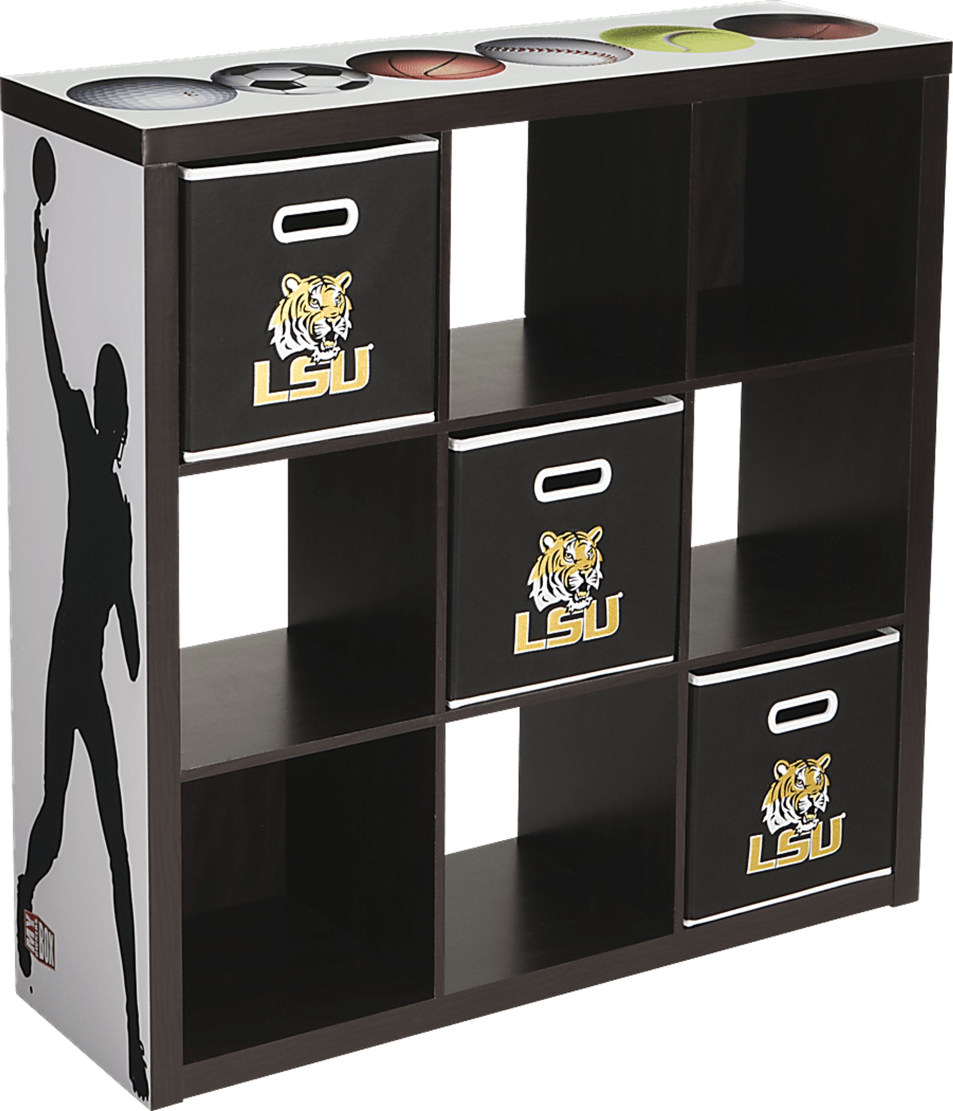 NCAA CubeStore Louisiana State University 9 Cube Organizer with 3Storage Bins - Image 1