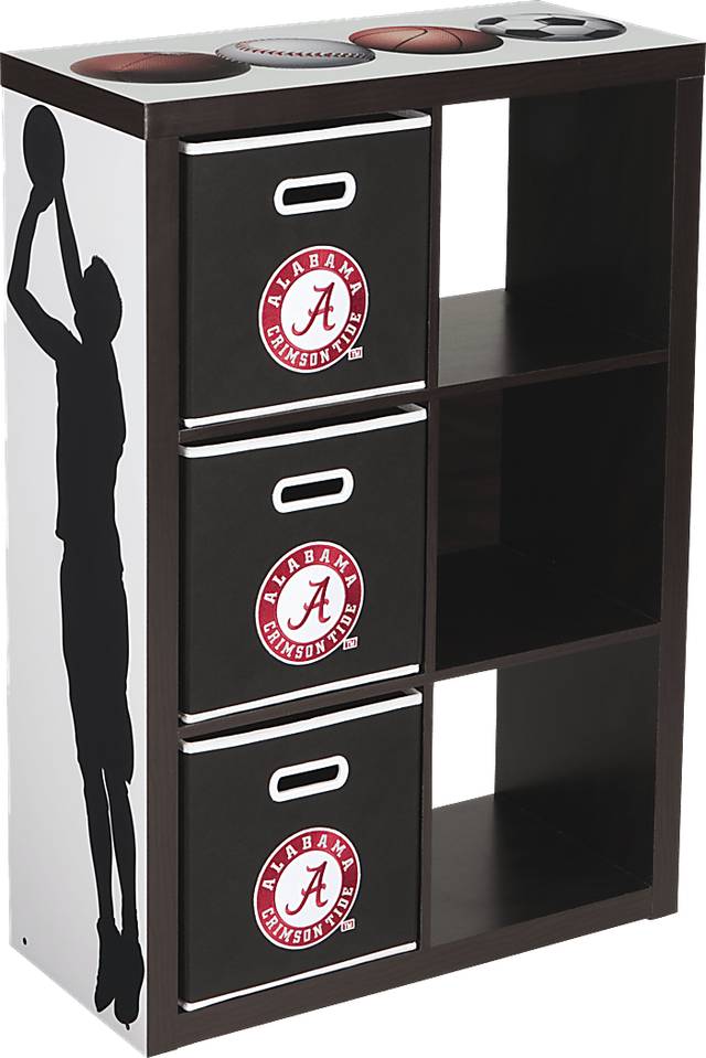 NCAA CubeStore University of Alabama 6 Cube Organizer with 3Storage Bins - Thumbnail - Image 1