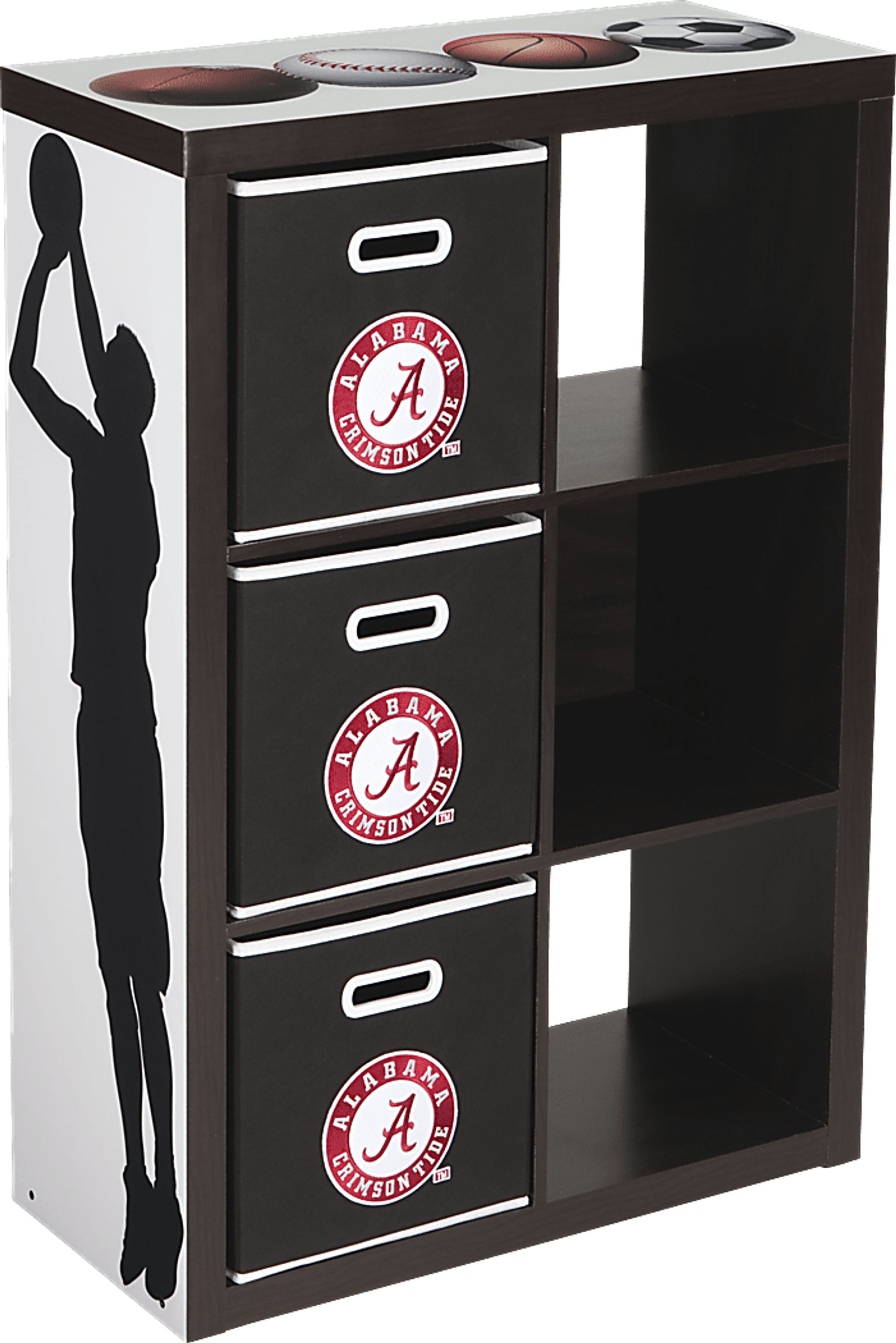 NCAA CubeStore University of Alabama 6 Cube Organizer with 3Storage Bins - Image 1