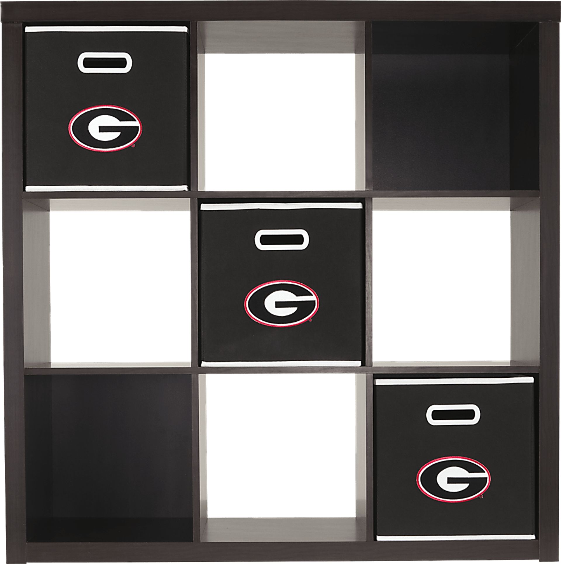 NCAA CubeStore University of Georgia 9 Cube Organizer with 3Storage Bins - Image 2