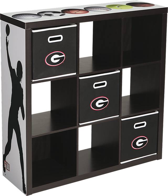 NCAA CubeStore University of Georgia 9 Cube Organizer with 3Storage Bins - Thumbnail - Image 1