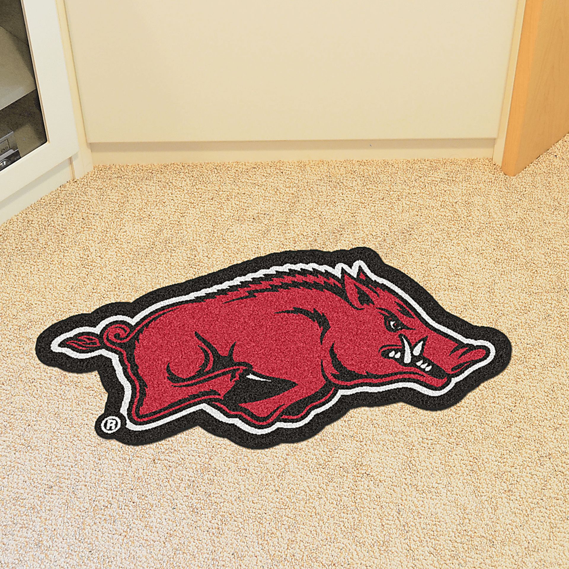 NCAA Football Mascot University of Arkansas 1'6" x 2' Rug - Image 2