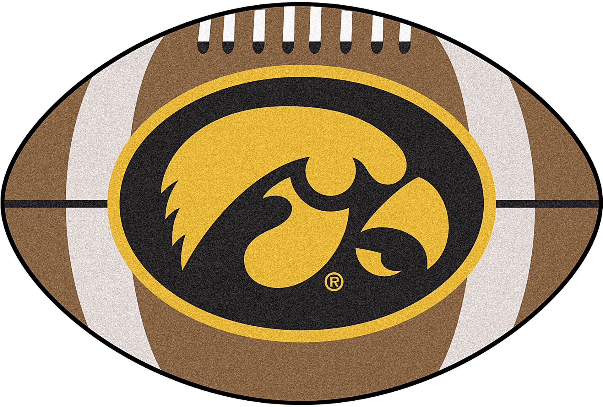 NCAA Football Mascot University of Iowa 1'6" x 1'10" Rug - Image 1