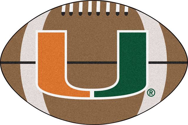 NCAA Football Mascot University of Miami 1'6" x 1'10" Rug - Thumbnail - Image 1