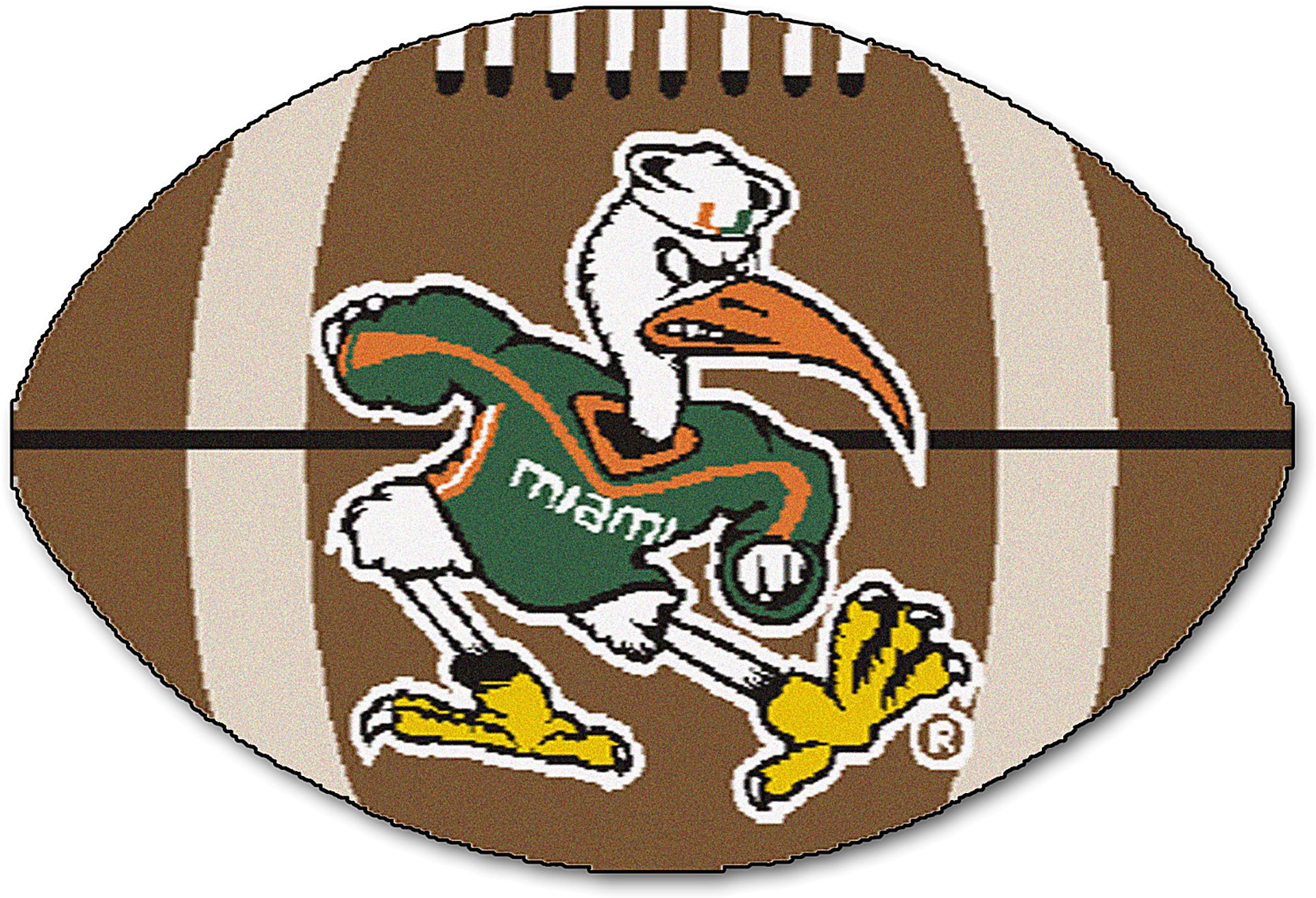 NCAA Football Mascot University of Miami 1'6" x 1'10" Rug - Image 1