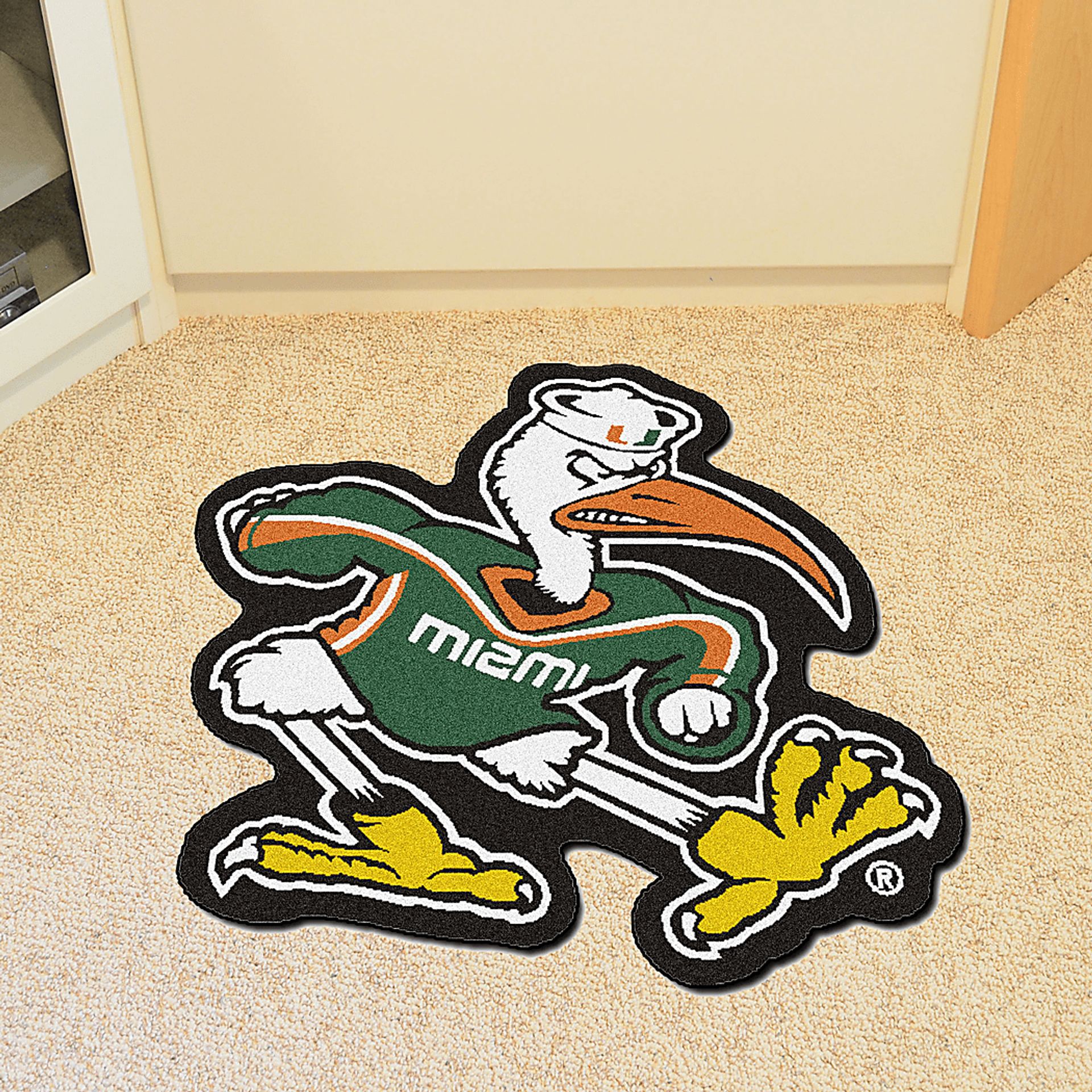 NCAA Football Mascot University of Miami 1'6" x 2" Rug - Image 2
