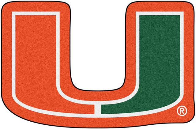 NCAA Football Mascot University of Miami 1'6" x 2' Rug - Thumbnail - Image 1
