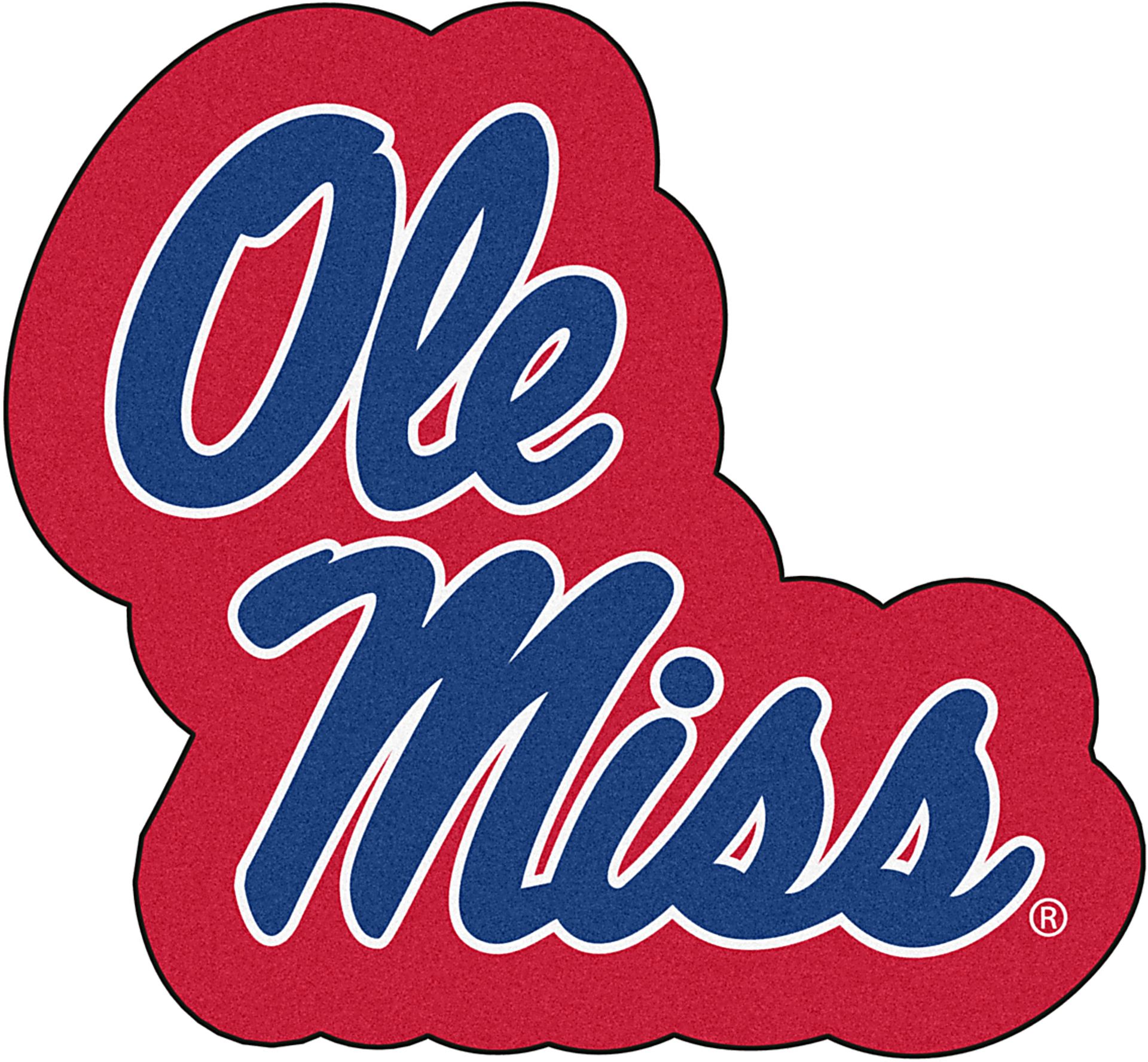 NCAA Football Mascot University of Mississippi 1'6" x 2" Rug - Image 1