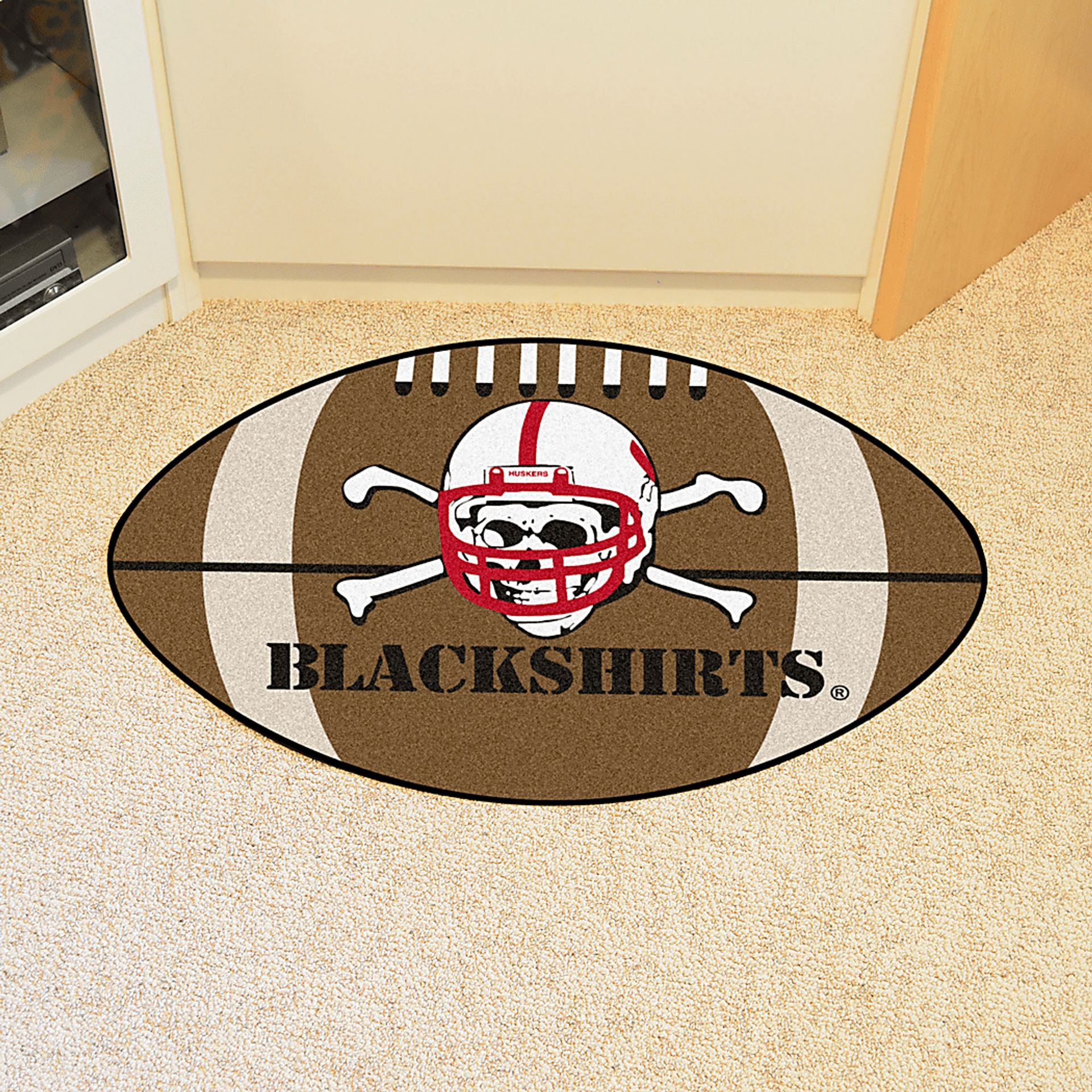 NCAA Football Mascot University of Nebraska 1'6" x 1'10" Rug - Image 2