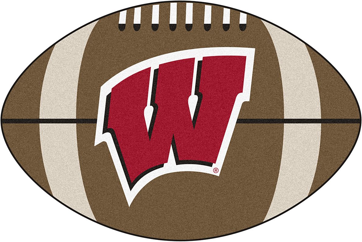 NCAA Football Mascot University of Wisconsin 1'6" x 1'10" Rug